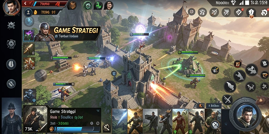 Tampilan gameplay dalam 73K dengan aksi strategi yang mengasyikkan.
