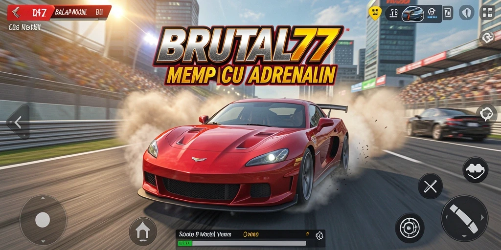 Tampilan screenshot gameplay BRUTAL77 yang mendebarkan.