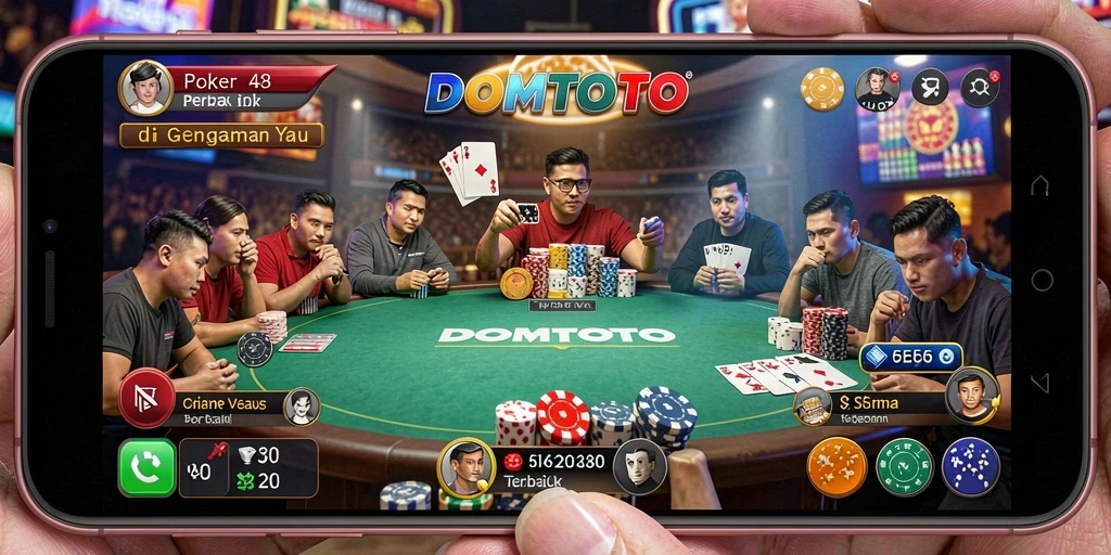Tampilan gameplay Poker yang seru dan interaktif di DOMTOTO.