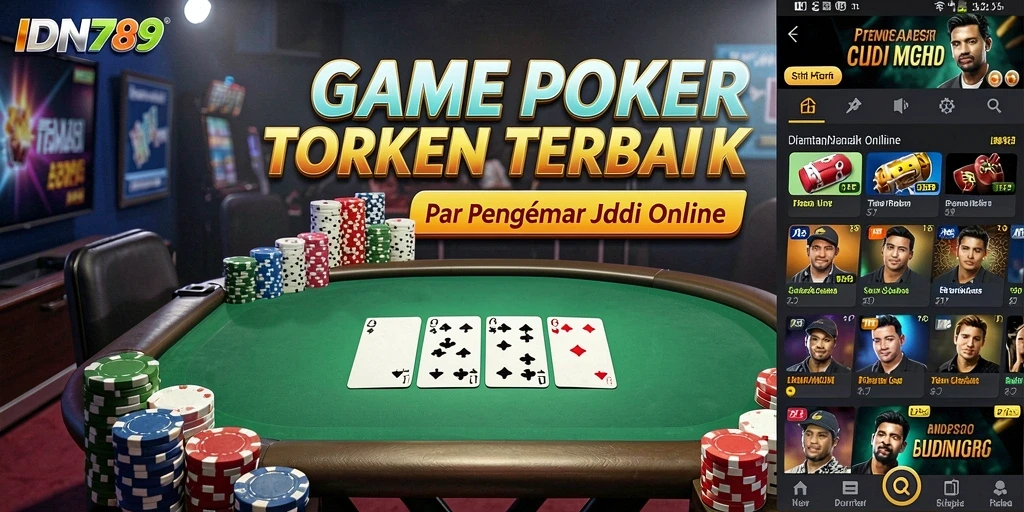 Tampilan gameplay Poker yang mendebarkan di IDN789.