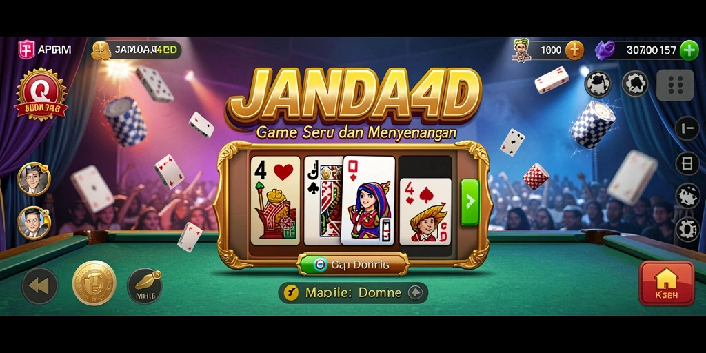 Tampilan gameplay menarik dari JANDA4D saat bermain domino.
