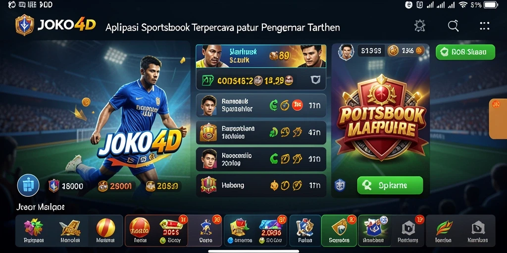 Tampilan gameplay real-time dalam aplikasi JOKO4D Sportsbook.