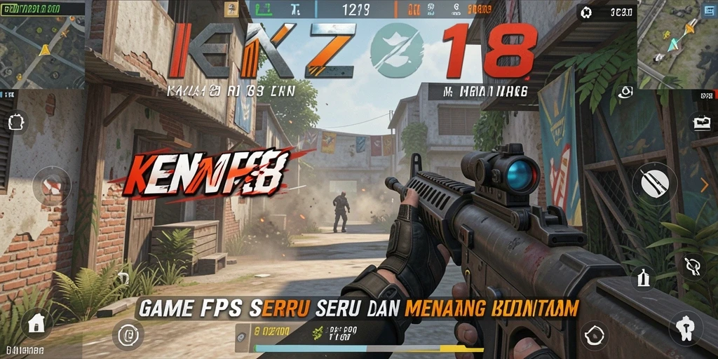 Tangkapan layar gameplay KENZO188 dengan aksi tembak-menembak intens.