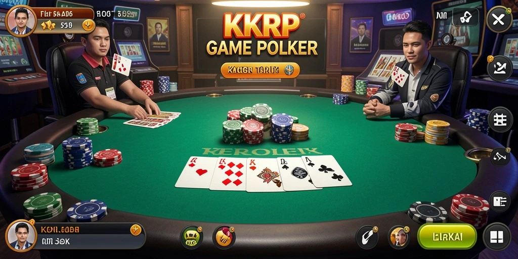 Tangkapan layar gameplay seru dari KKRP dalam permainan Poker.