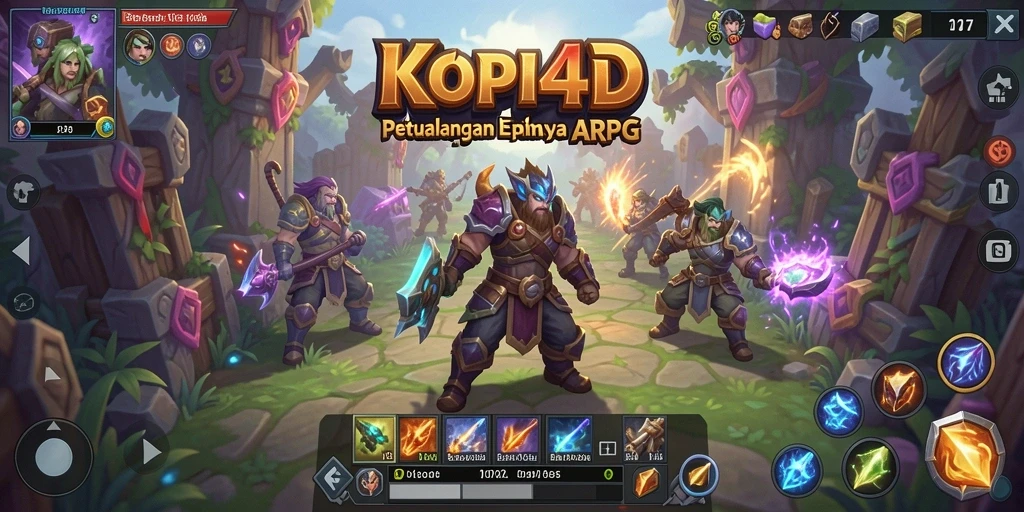 Tampilan aksi seru dalam gameplay ARPG KOPI4D.
