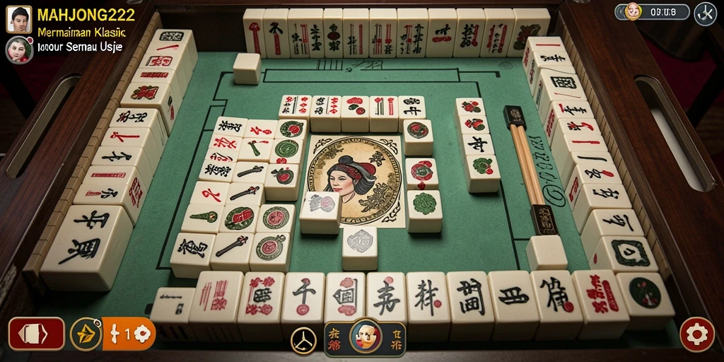 Tampilan screenshot utama MAHJONG222 menampilkan gameplay Mahjong yang menarik.