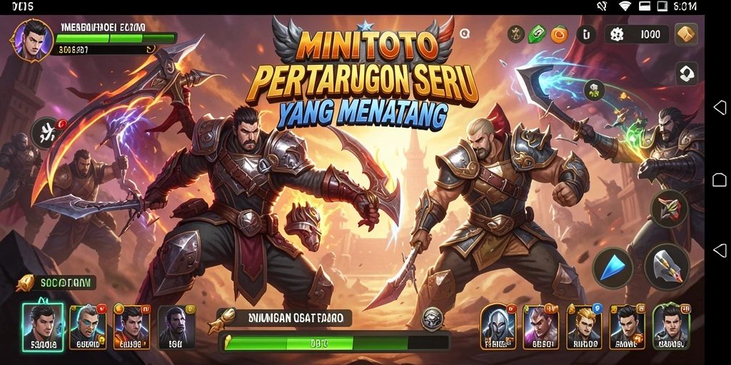 Screenshot gameplay MINITOTO dengan pertarungan yang intens dan dinamis.