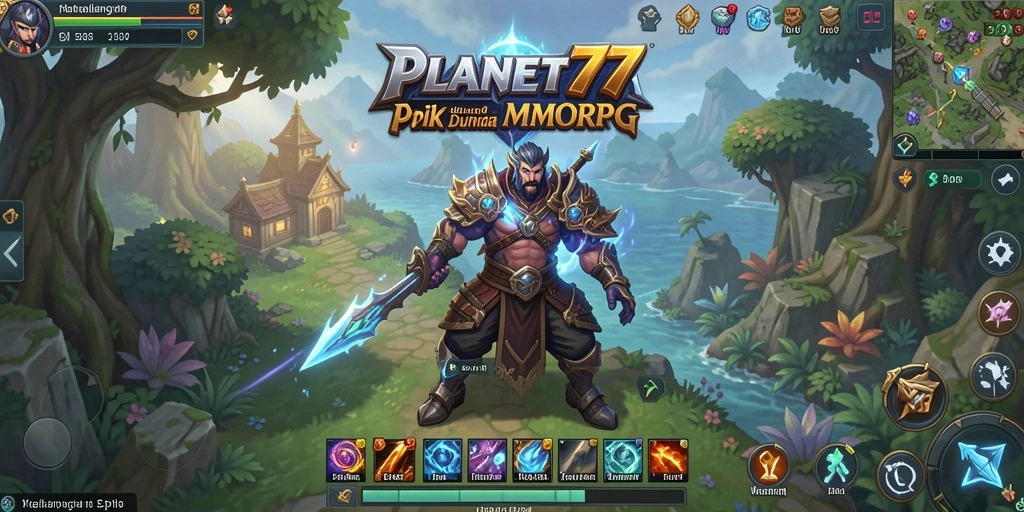 Gameplay seru PLANET77 dengan dunia MMORPG yang luas.