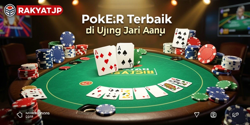 Gameplay RAKYATJP menampilkan suasana poker yang menegangkan.
