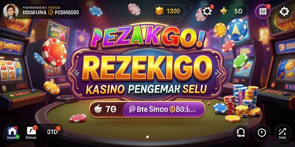Tangkapan layar utama REZEKIGO menampilkan keseruan gameplay Kasino.