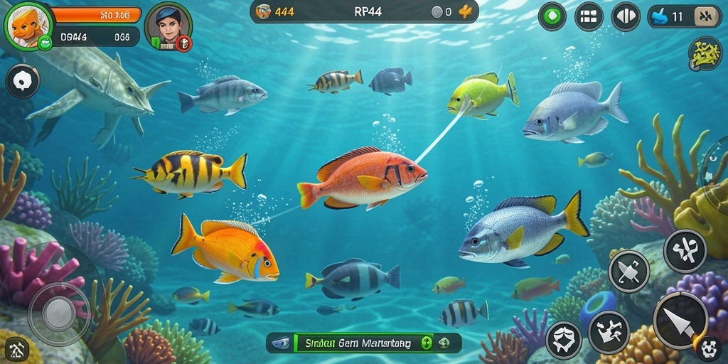 Gambaran gameplay seru di RR44 saat menembak ikan.