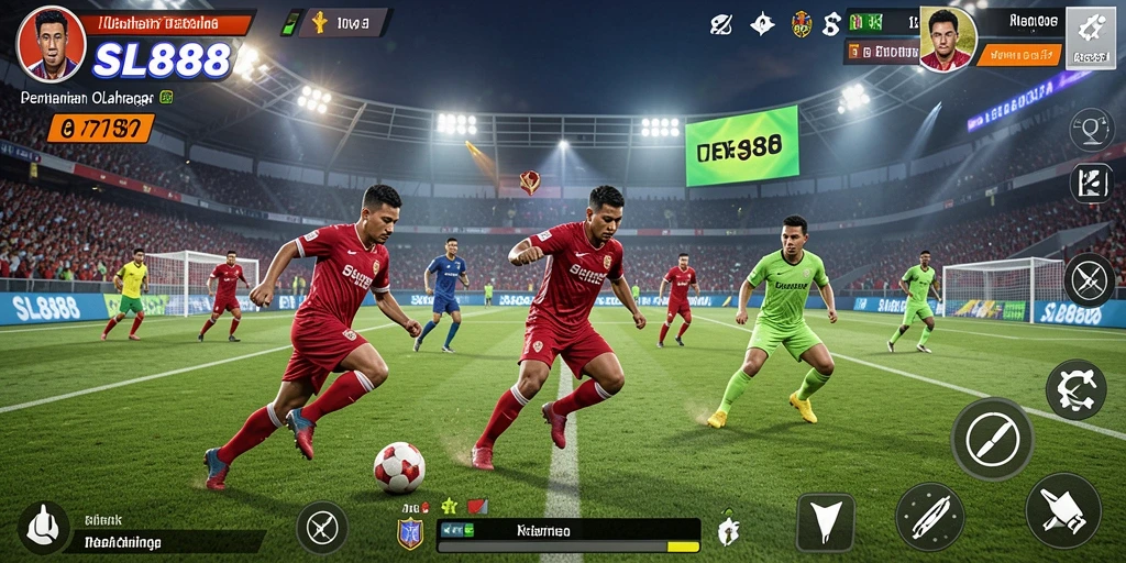 Tangkapan layar dari gameplay seru SL888 yang menampilkan pertandingan olahraga.