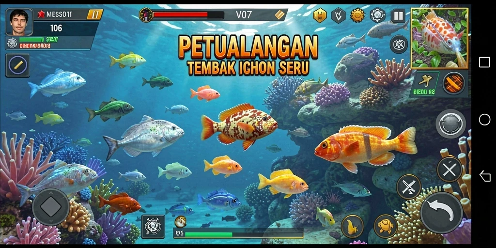 Gameplay seru memancing ikan dengan grafis menarik di V07.