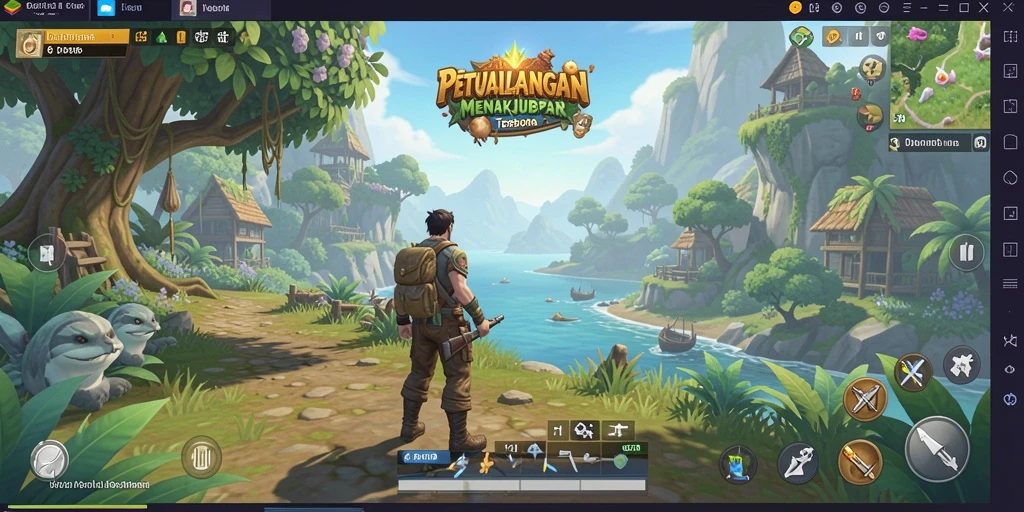 Tampilan gameplay V21 yang mengesankan di dunia terbuka.