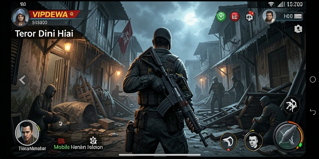 Screenshot gameplay VIPDEWA menampilkan suasana menyeramkan yang mendebarkan.