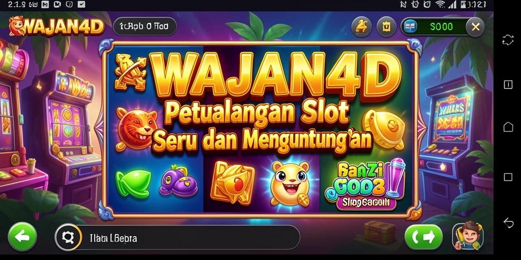 Tampilan layar permainan Slot WAJAN4D yang menarik dan penuh warna.