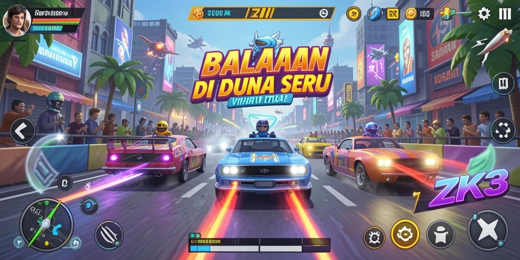 Tampilan aksi balapan mendebarkan di ZK3.