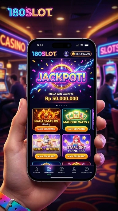Tampilan aplikasi 180slot yang modern dan user-friendly.